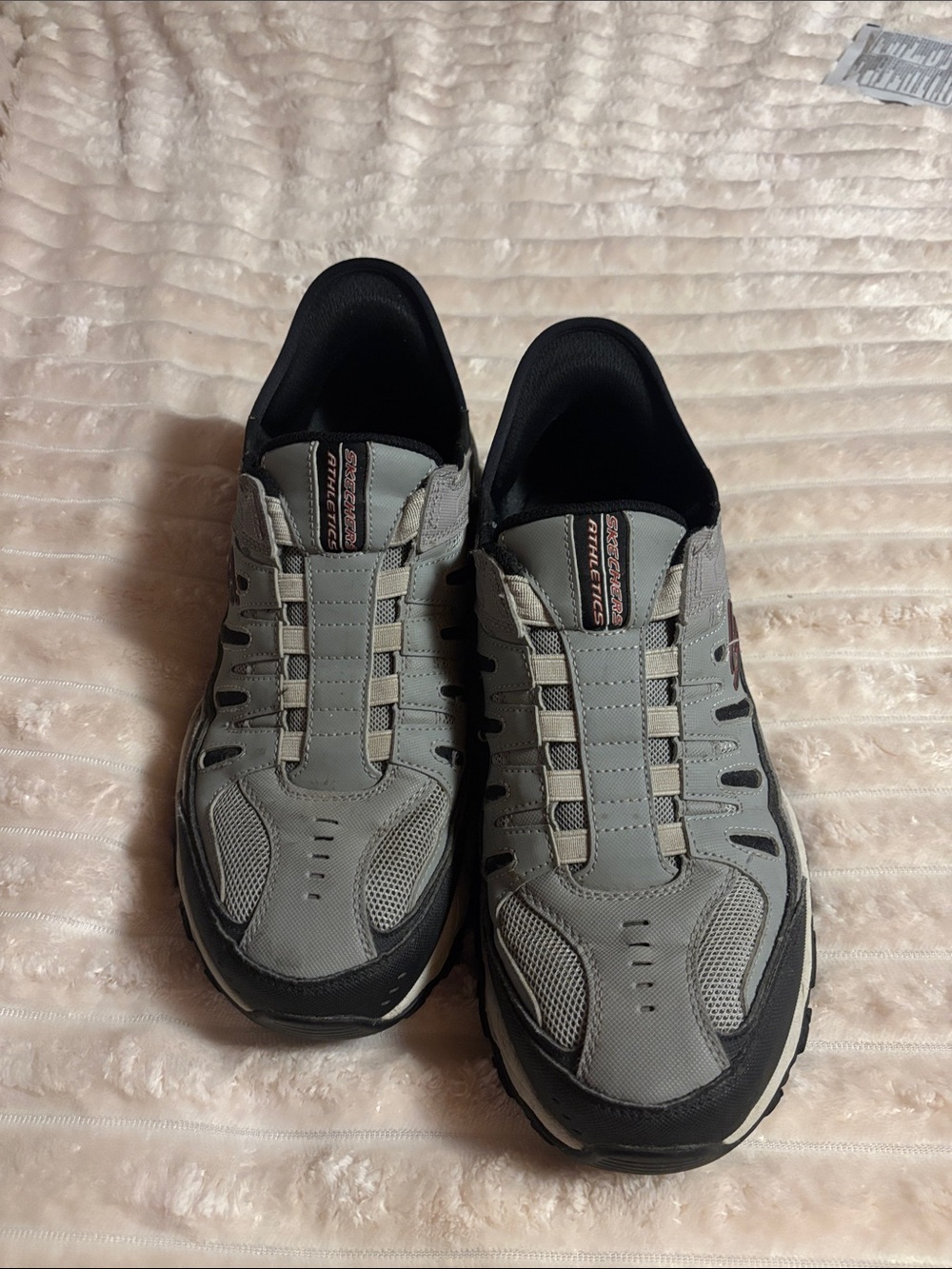 Skechers Men's Gray and Black Slip-On Athletic Sneakers